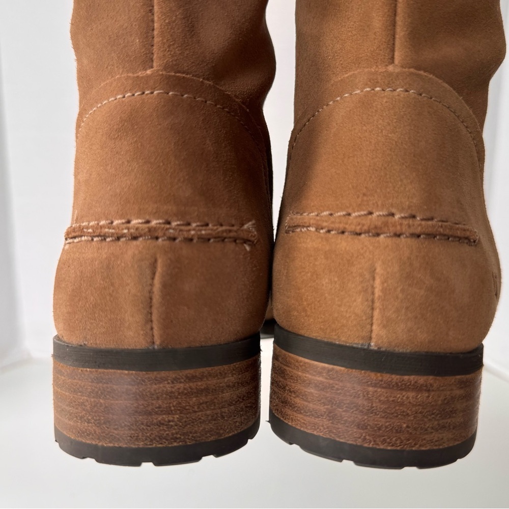 UGG SORENSEN CHESTNUT TALL EQUESTRIAN LEATHER SUEDE BOOTS WOMENS SIZE 9 - Picture 8 of 11